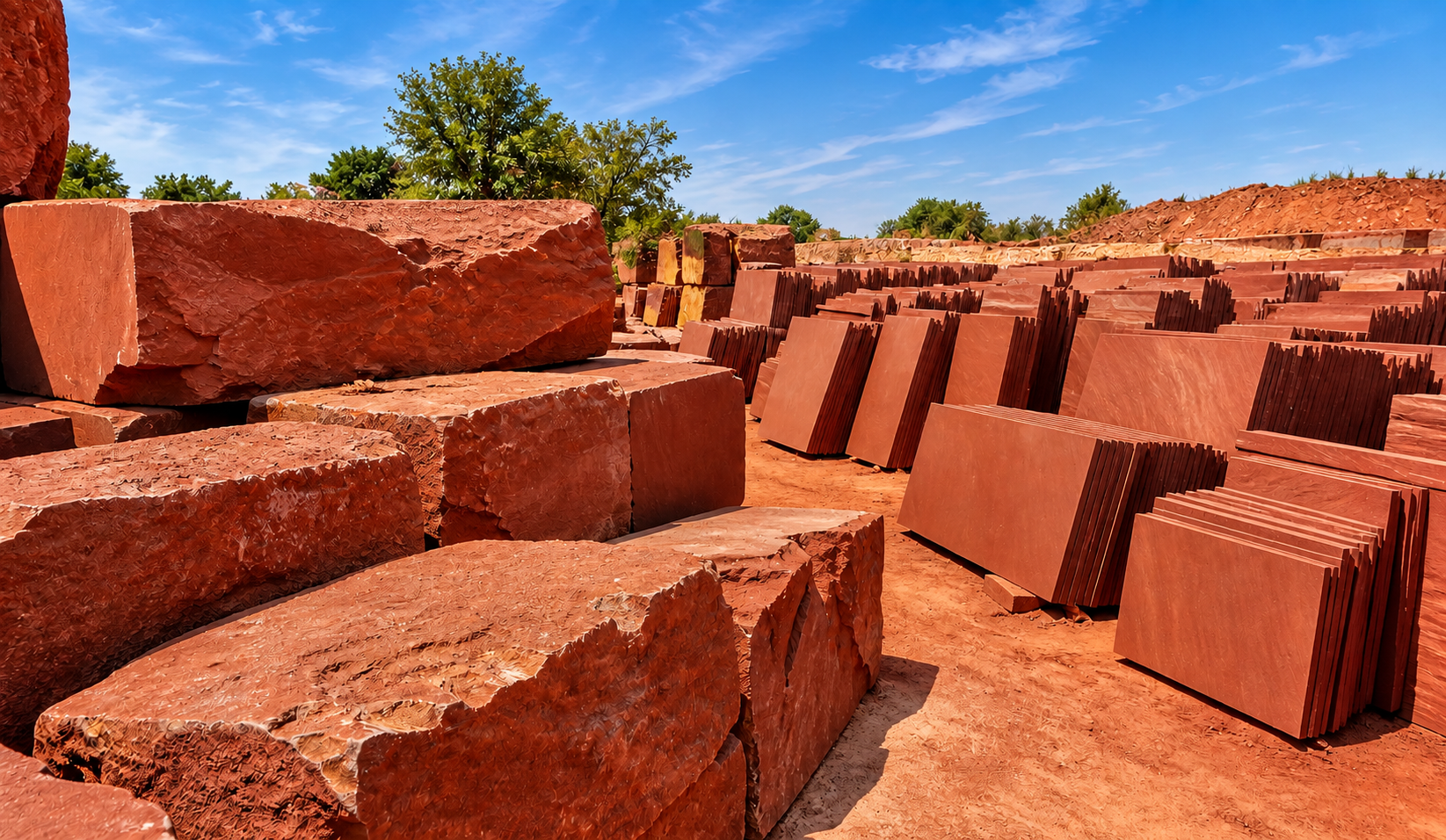 Premium Red Sandstone Quarry - Garg Stone Agency