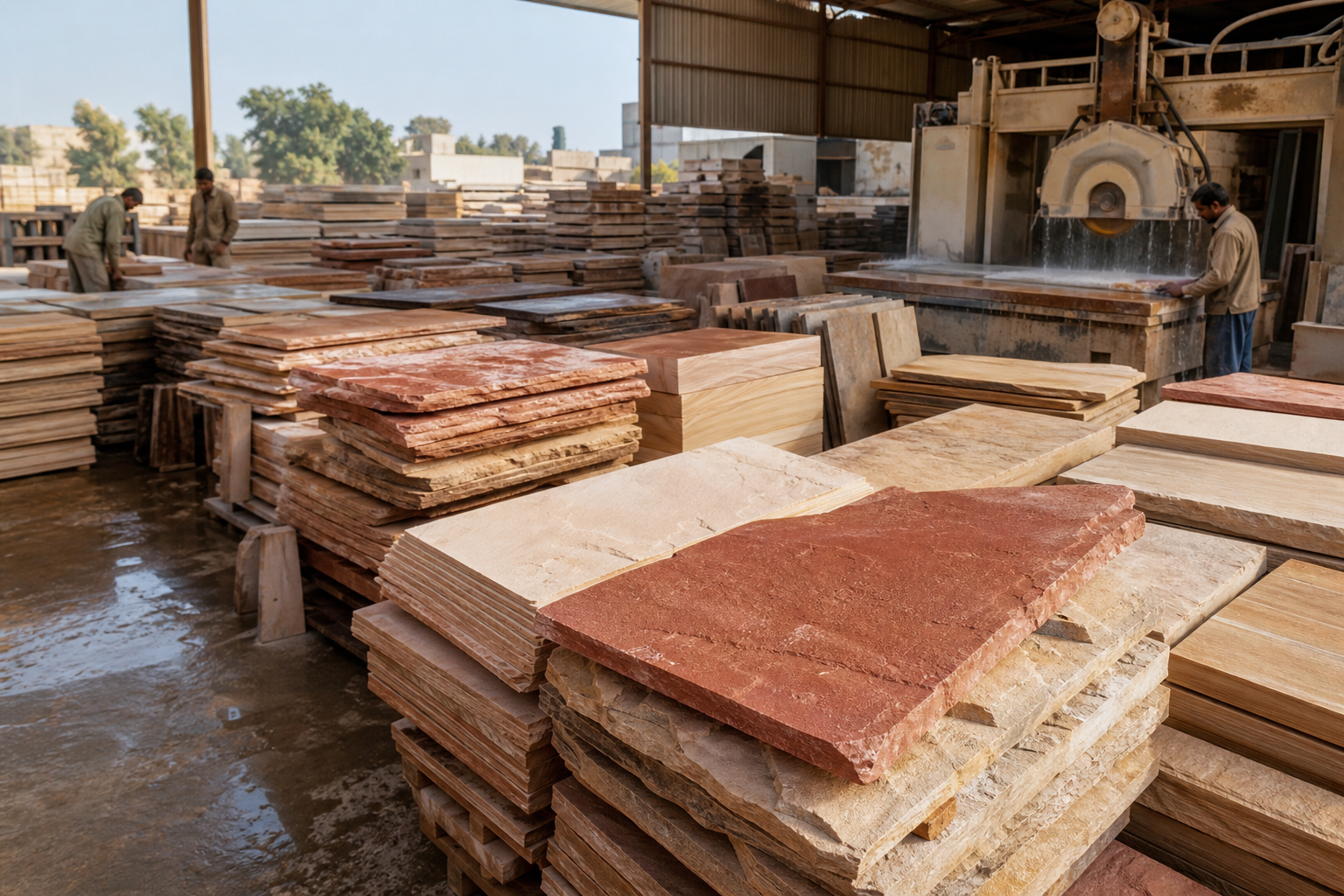 Red sandstone quarry India